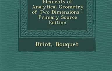 Elements of Analytical Geometry of Two Dimensions