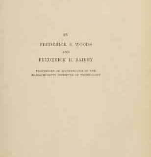 Analytic Geometry and Calculus by F.S. Woods, F.H. Bailey