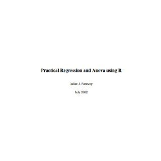 Practical Regression and Anova using R by Julian J. Faraway