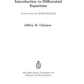 Introduction to Differential Equations by Jeffrey R. Chasnov