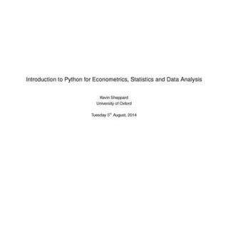 Introduction to Python for Econometrics, Statistics and Numerical Analysis by Kevin Sheppard
